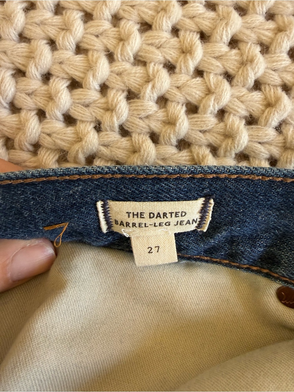 Madewell Darted Barrel Jeans in Danver Wash Dark Blue Size 27 - Picture 3 of 4